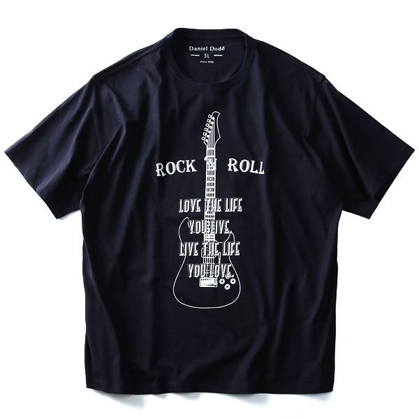 タダ割 大きいサイズ メンズ DANIEL DODD 半袖 Tシャツ オーガニック プリント半袖Tシャツ Rock'n Roll azt-180232