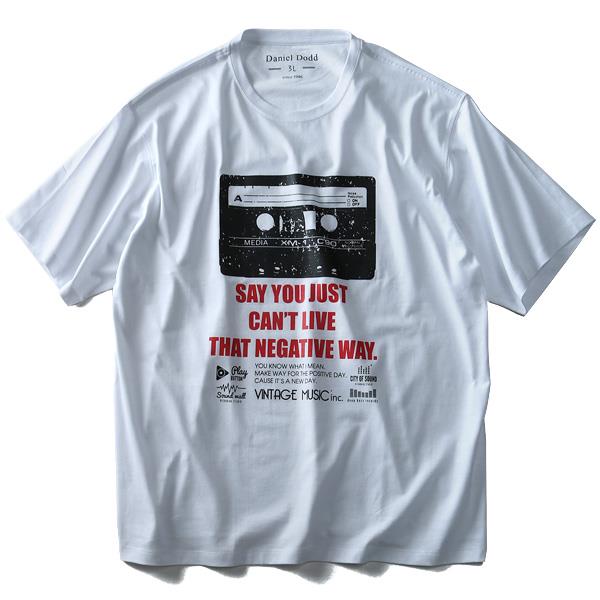 タダ割 大きいサイズ メンズ DANIEL DODD 半袖 Tシャツ オーガニック プリント半袖Tシャツ VINTAGE MUSIC azt-180243