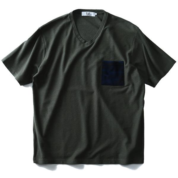 【WEB限定価格】タダ割 大きいサイズ メンズ DANIEL DODD 半袖 Tシャツ 変形 ミニ 裏毛 ポケット付き Vネック 半袖Tシャツ azt-1802102