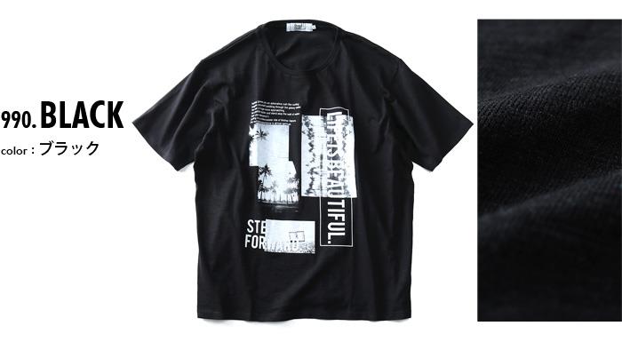 【WEB限定価格】タダ割 大きいサイズ メンズ DANIEL DODD 半袖 Tシャツ スラブ フォトプリント 半袖Tシャツ LIFE IS BEAUTIFUL azt-180292