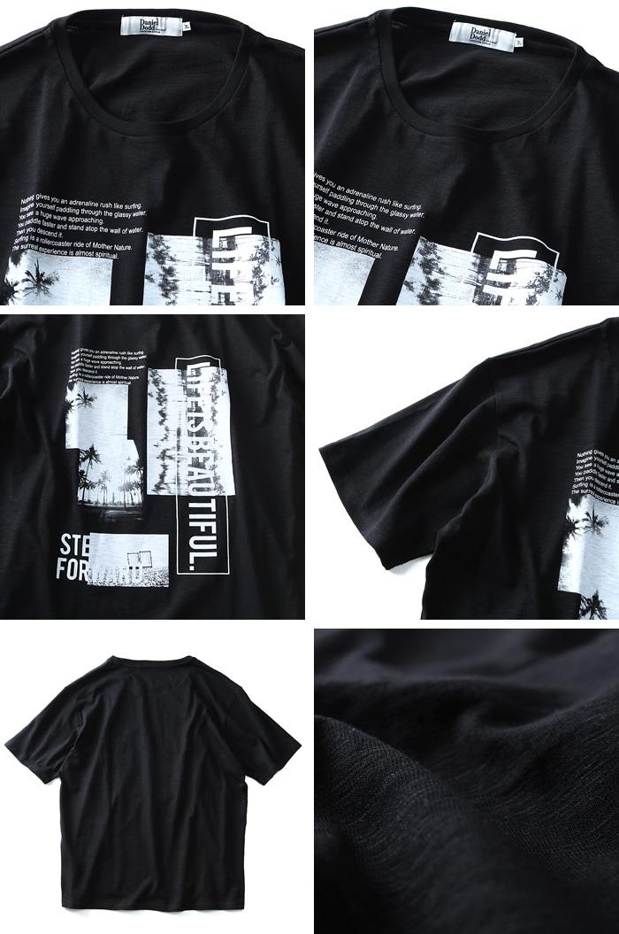 【WEB限定価格】タダ割 大きいサイズ メンズ DANIEL DODD 半袖 Tシャツ スラブ フォトプリント 半袖Tシャツ LIFE IS BEAUTIFUL azt-180292