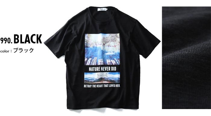 【WEB限定価格】タダ割 大きいサイズ メンズ DANIEL DODD 半袖 Tシャツ スラブ フォトプリント 半袖Tシャツ NATURE NEVER DID)\ azt-180293