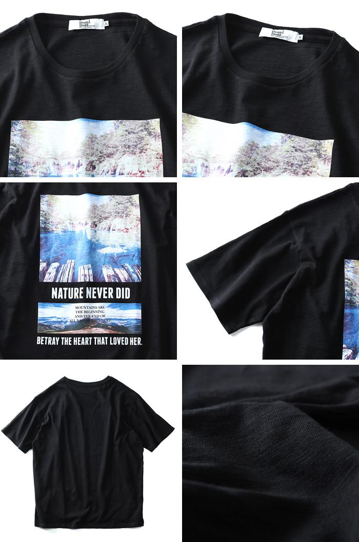 【WEB限定価格】タダ割 大きいサイズ メンズ DANIEL DODD 半袖 Tシャツ スラブ フォトプリント 半袖Tシャツ NATURE NEVER DID)\ azt-180293