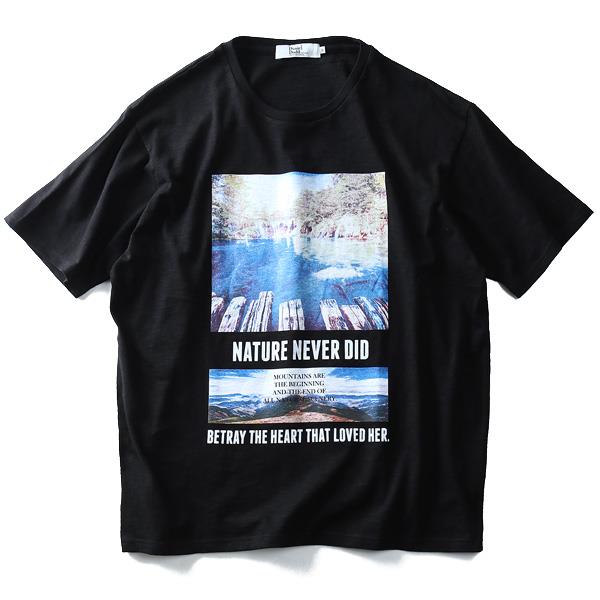 【WEB限定価格】タダ割 大きいサイズ メンズ DANIEL DODD 半袖 Tシャツ スラブ フォトプリント 半袖Tシャツ NATURE NEVER DID)\ azt-180293