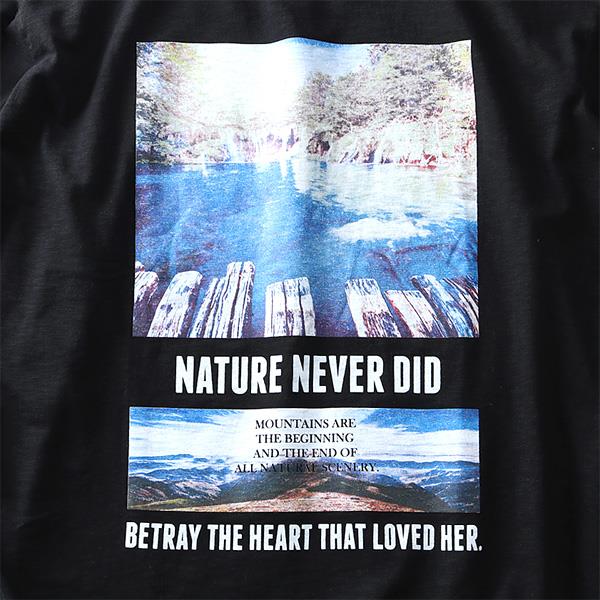 【WEB限定価格】タダ割 大きいサイズ メンズ DANIEL DODD 半袖 Tシャツ スラブ フォトプリント 半袖Tシャツ NATURE NEVER DID)\ azt-180293