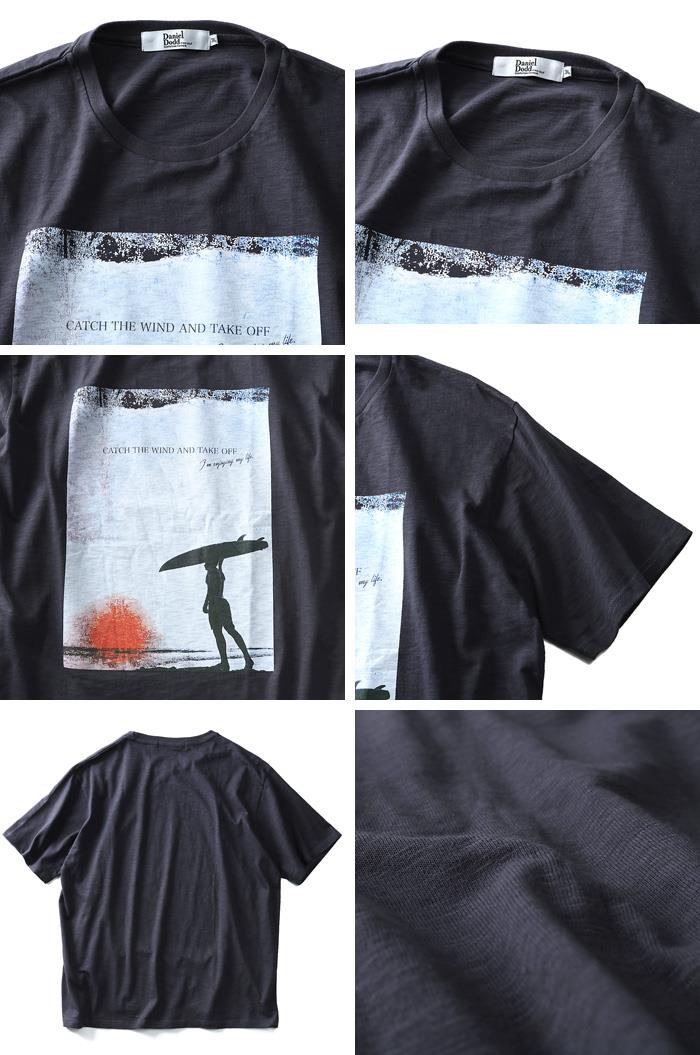 【WEB限定価格】タダ割 大きいサイズ メンズ DANIEL DODD 半袖 Tシャツ スラブ フォトプリント 半袖Tシャツ CATCH THE WIND azt-180294