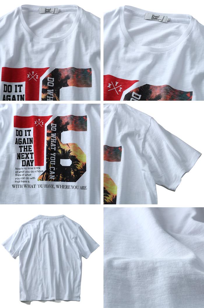 【WEB限定価格】タダ割 大きいサイズ メンズ DANIEL DODD 半袖 Tシャツ スラブ フォトプリント 半袖Tシャツ DO WHAT YOU CAN azt-180295