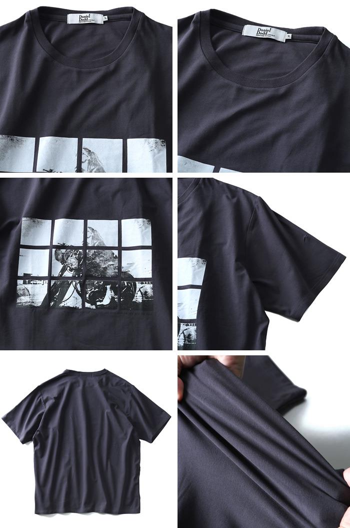 【WEB限定価格】タダ割 大きいサイズ メンズ DANIEL DODD 半袖 Tシャツ ベア天 フォトプリント 半袖Tシャツ BIKER azt-180298