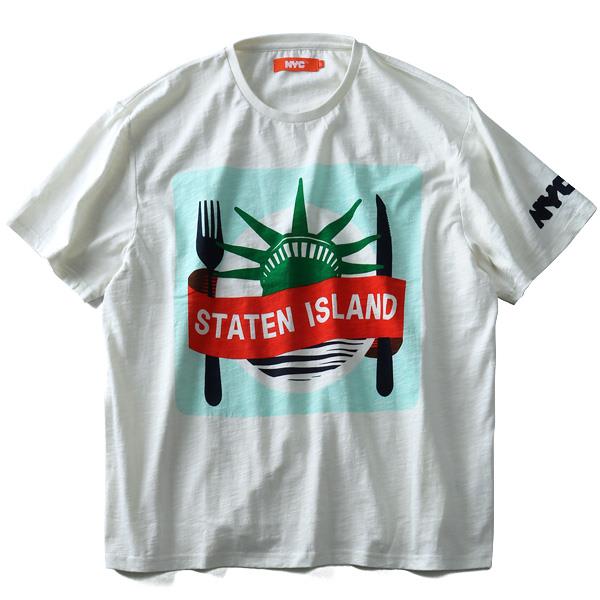 【WEB限定価格】タダ割 大きいサイズ メンズ NYC プリント半袖 Tシャツ 半袖Tシャツ azt-1802109