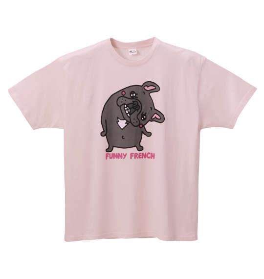 大きいサイズ メンズ Pugoodluck 半袖 Tシャツ 半袖Ｔシャツ ライトピンク 1168-8205-3 3L 4L 5L 6L 8L