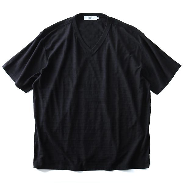 【WEB限定価格】タダ割 大きいサイズ メンズ DANIEL DODD 半袖 Tシャツ Vネック タック ボーダー 半袖Tシャツ azt-1802127