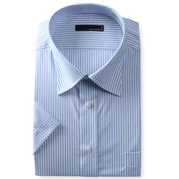 大きいサイズ メンズ NEWS PRESS ビジネス Ｙシャツ 半袖 ワイシャツ レギュラー セミワイド ビジネスシャツ 形態安定 ehnp90-12
