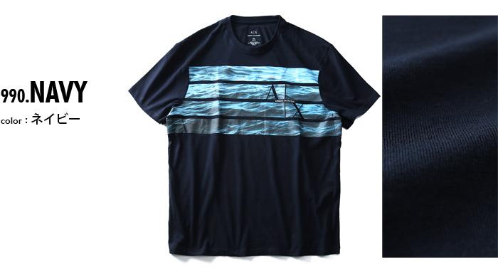 【WEB限定価格】ブランドセール 【大きいサイズ】【メンズ】ARMANI EXCHANGE(アルマーニエクスチェンジ) 半袖デザインTシャツ【USA直輸入】3yzt97zjh4z