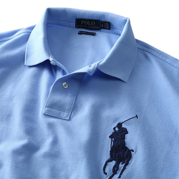 大きいサイズ メンズ POLO RALPH LAUREN ポロ ラルフローレン 半袖 ビッグポニー 鹿の子 ポロシャツ サックス XL XXL USA 直輸入 710697457010