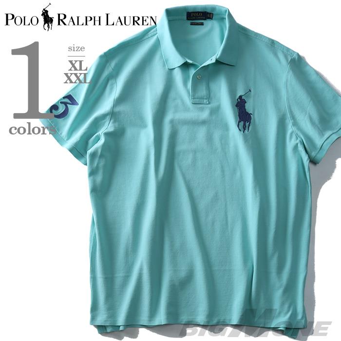 大きいサイズ メンズ POLO RALPH LAUREN ポロ ラルフローレン 半袖 ビッグポニー 鹿の子 ポロシャツ ミント XL XXL USA 直輸入 710697457004