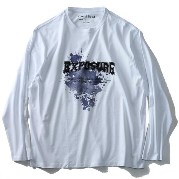 タダ割 大きいサイズ メンズ DANIEL DODD 長袖 Tシャツ ロンＴ オーガニックコットン プリント ロングTシャツ EXPOSURE azt-180412