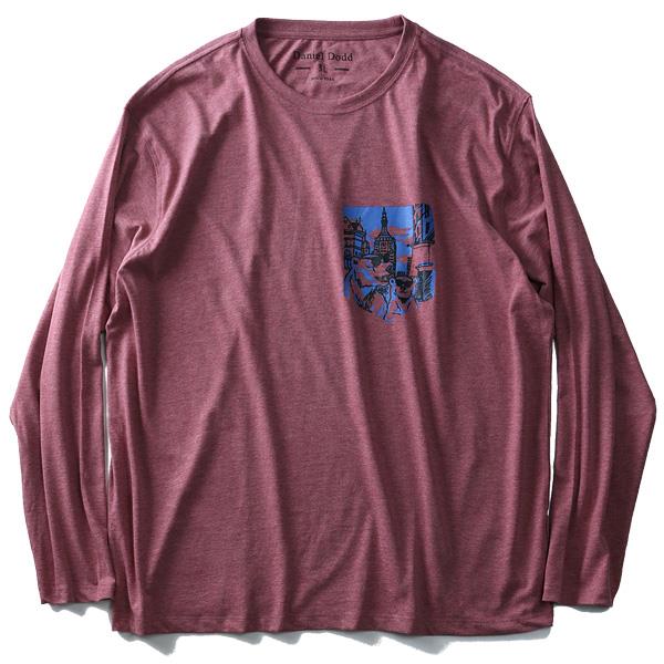 タダ割 大きいサイズ メンズ DANIEL DODD 長袖 Tシャツ ロンＴ オーガニックコットン プリント ロングTシャツ azt-180418