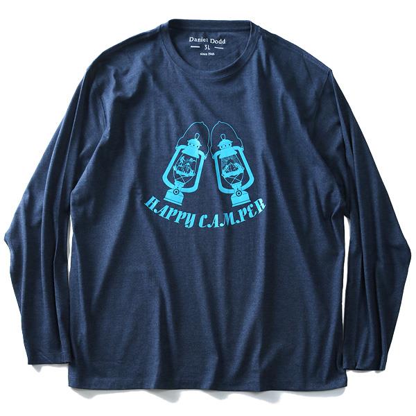 タダ割 大きいサイズ メンズ DANIEL DODD 長袖 Tシャツ ロンＴ オーガニックコットン プリント ロングTシャツ HAPPY CAMPER azt-180419