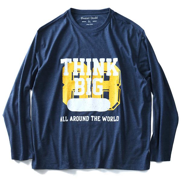 タダ割 大きいサイズ メンズ DANIEL DODD 長袖 Tシャツ ロンＴ オーガニックコットン プリント ロングTシャツ THINK BIG azt-180422