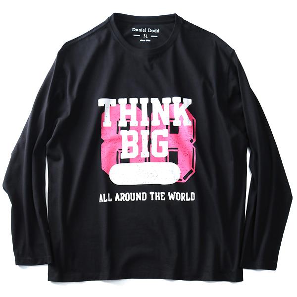 タダ割 大きいサイズ メンズ DANIEL DODD 長袖 Tシャツ ロンＴ オーガニックコットン プリント ロングTシャツ THINK BIG azt-180422