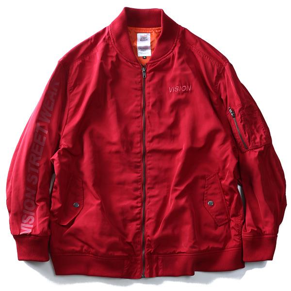 【WEB限定価格】大きいサイズ メンズ VISION STREET WEAR バックプリント付 MA-1 ジャケット アウター 8704100