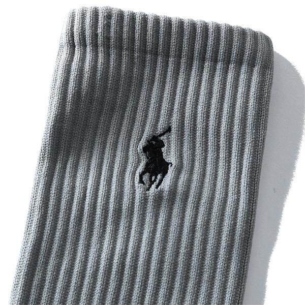 【WEB限定価格】ブランドセール 【大きいサイズ】【メンズ】POLO RALPH LAUREN(ポロ ラルフローレン) ワンポイント リブクルー丈ソックス 3足セット【USA直輸入】821063pk