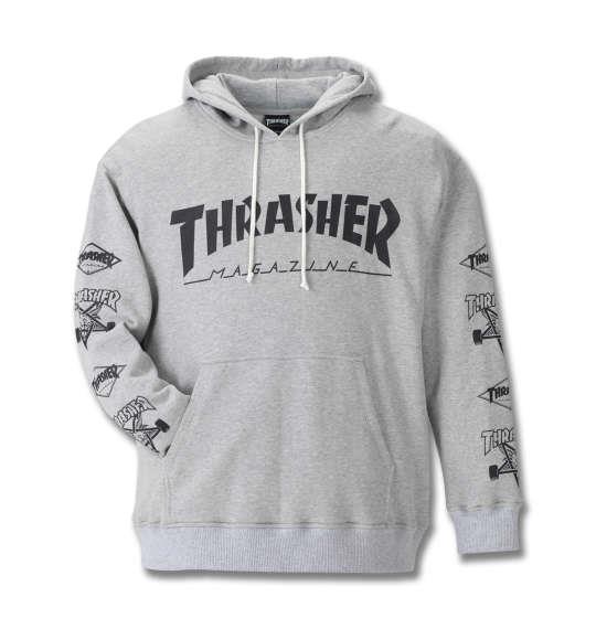 大きいサイズ メンズ THRASHER プルパーカー モクグレー 1178-8601-1 3L 4L 5L 6L 8L