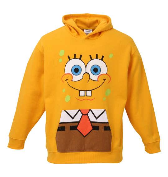 大きいサイズ メンズ SPONGEBOB 裏起毛プルパーカー イエロー 1178-8385-1 3L 4L 5L 6L 8L