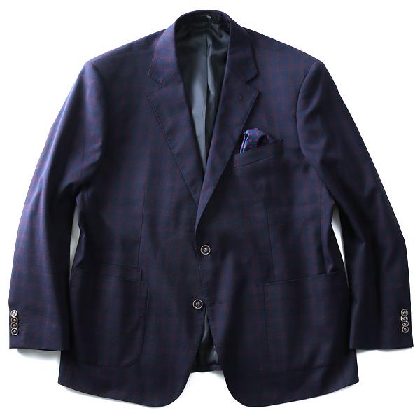 【WEB限定価格】大きいサイズ メンズ SARTORIA BELLINI チェンジポケット付 2ツ釦 チェック柄 ジャケット azjk3218604