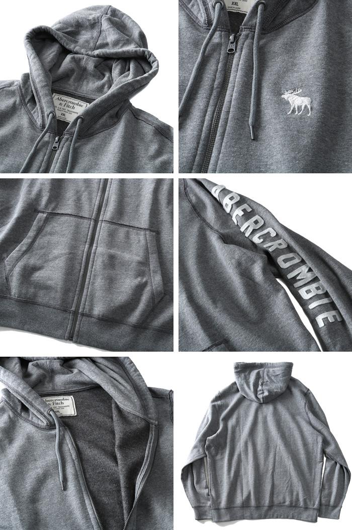 【WEB限定価格】ブランドセール 【大きいサイズ】【メンズ】Abercrombie&Fitch(アバクロ) アップリケ フルジップパーカー【USA直輸入】175-122-0070