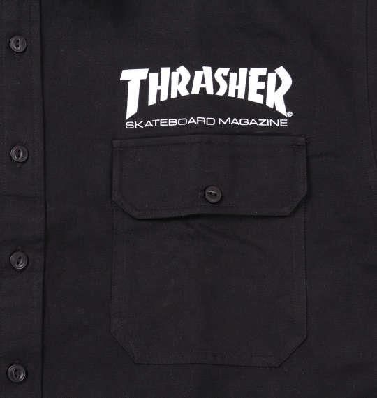 大きいサイズ メンズ THRASHER 長袖ワークシャツ ブラック 1177-8320-2 3L 4L 5L 6L 8L