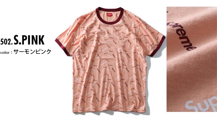 大きいサイズ メンズ SUPREME シュプリーム 総柄 半袖 Tシャツ USA 直輸入 fw18kn17