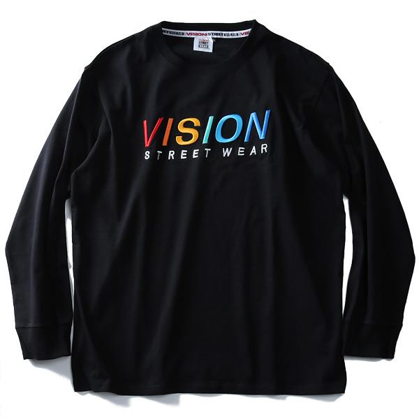 大きいサイズ メンズ VISION STREET WEAR 3D刺繍 ロングTシャツ 長袖 Ｔシャツ ロンＴ 8704118