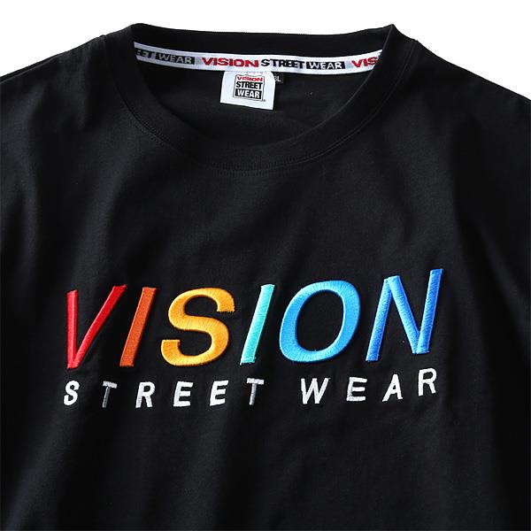 大きいサイズ メンズ VISION STREET WEAR 3D刺繍 ロングTシャツ 長袖 Ｔシャツ ロンＴ 8704118