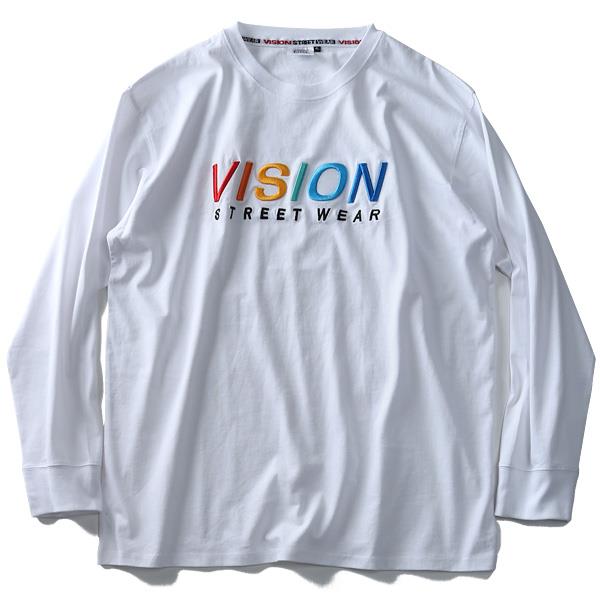 大きいサイズ メンズ VISION STREET WEAR 3D刺繍 ロングTシャツ 長袖 Ｔシャツ ロンＴ 8704118