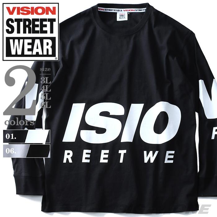 大きいサイズ メンズ VISION STREET WEAR BIG ロゴ ロングTシャツ 長袖 Ｔシャツ ロンＴ 8704119