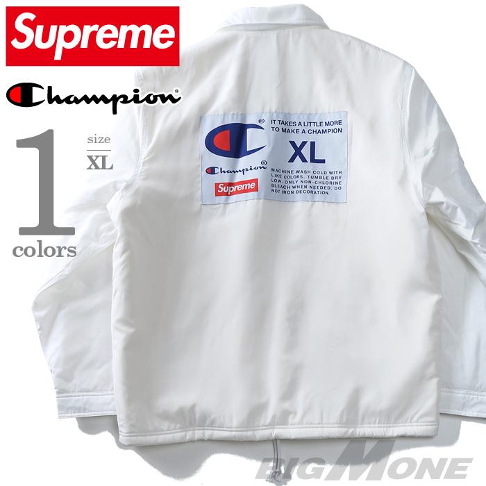 Supreme × Champion シュプリーム × チャンピオン 18AW Label Coaches Jacket ナイロンコーチジャケット ホワイト XL