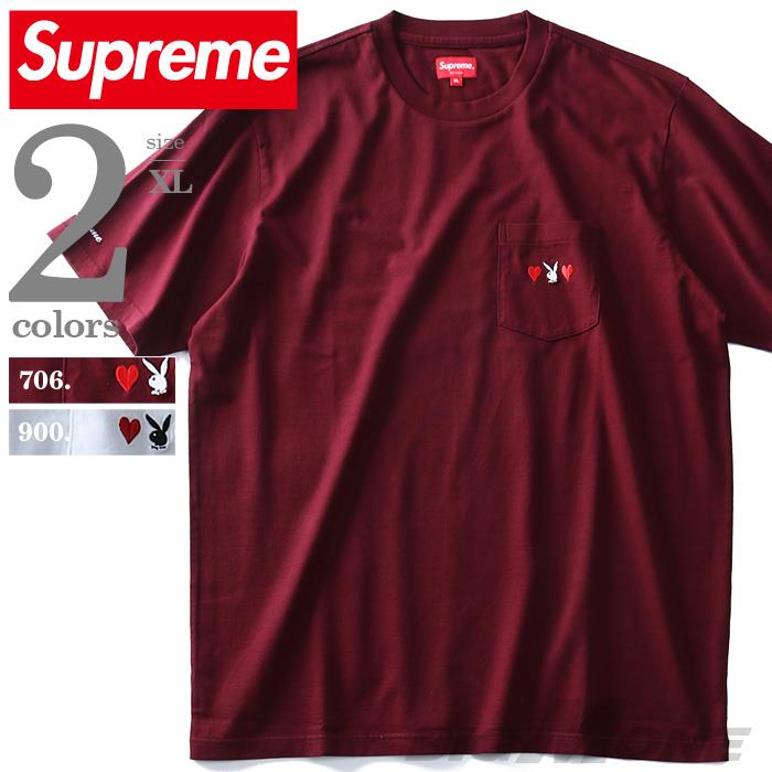 大きいサイズ メンズ SUPREME シュプリーム ポケット付 半袖 Tシャツ PLAYBOY USA 直輸入 fw18kn59