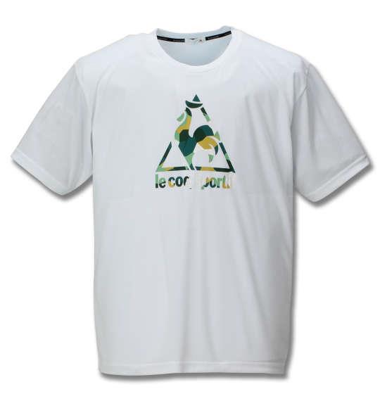 大きいサイズ メンズ LE COQ SPORTIF ボックス メッシュ ニット 半袖 Tシャツ ホワイト 1178-9100-1 2L 3L 4L 5L 6L