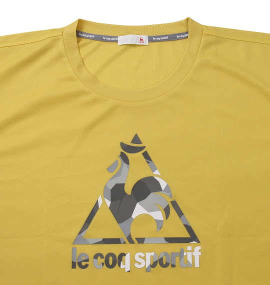 大きいサイズ メンズ LE COQ SPORTIF ボックス メッシュ ニット 半袖 Tシャツ プランタンミモザ 1178-9100-3 2L 3L 4L 5L 6L