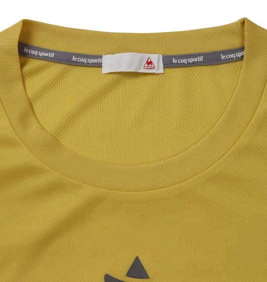 大きいサイズ メンズ LE COQ SPORTIF ボックス メッシュ ニット 半袖 Tシャツ プランタンミモザ 1178-9100-3 2L 3L 4L 5L 6L