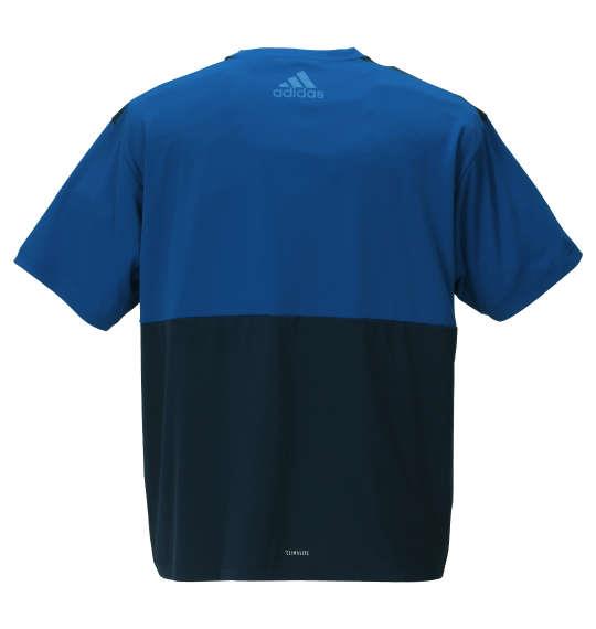 大きいサイズ メンズ adidas ビッグロゴ 半袖 Tシャツ ネイビー × ロイヤル 1178-9150-1 3XO 4XO 5XO 6XO 7XO 8XO