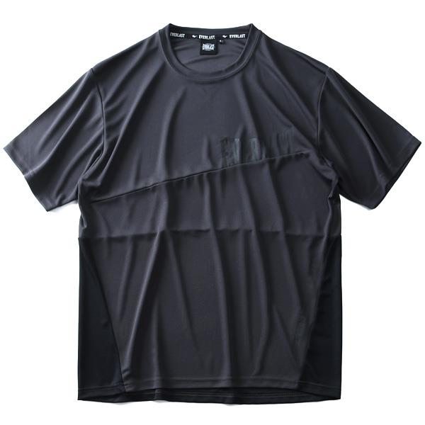 大きいサイズ メンズ EVERLAST 吸水速乾 ロゴ 切替 半袖 Tシャツ elc91104