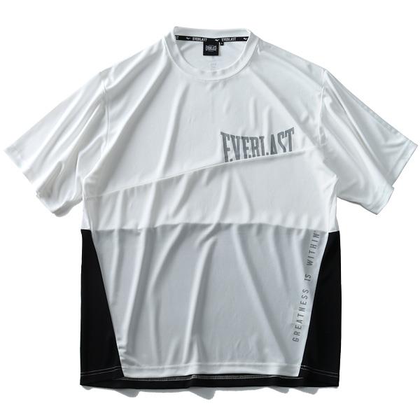 大きいサイズ メンズ EVERLAST 吸水速乾 ロゴ 切替 半袖 Tシャツ elc91104