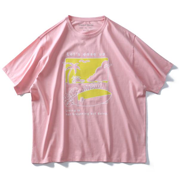 タダ割 大きいサイズ メンズ DANIEL DODD 半袖 Tシャツ オーガニック プリント 半袖Tシャツ Lest ease up azt-190226