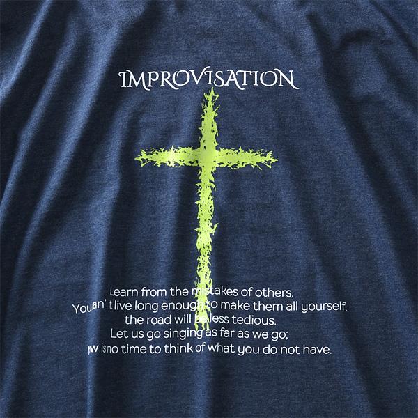 大きいサイズ メンズ DANIEL DODD 半袖 Tシャツ オーガニック プリント 半袖Tシャツ IMPROVISATION azt-190237