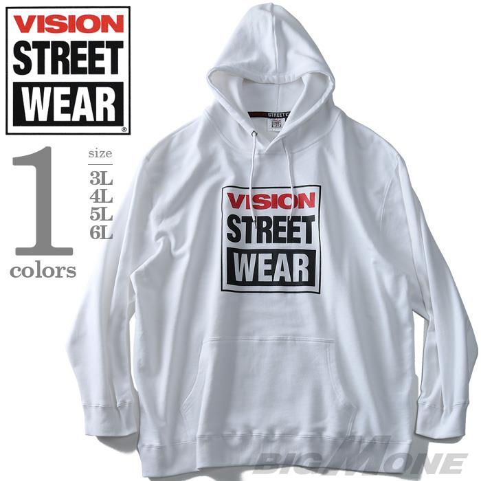 大きいサイズ メンズ VISION STREET WEAR プリント プルオーバー パーカー 9304104