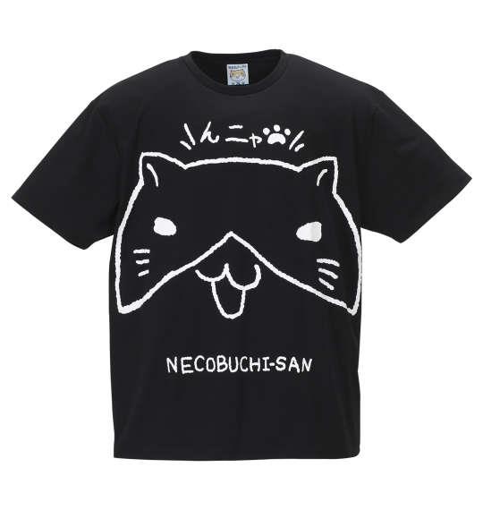 大きいサイズ メンズ NECOBUCHI-SAN デカプリント 半袖 Tシャツ ブラック 1158-9260-2 3L 4L 5L 6L