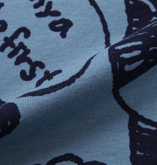 大きいサイズ メンズ NECOBUCHI-SAN 総柄 プリント 半袖 Tシャツ ブルー × ネイビー 1158-9261-2 3L 4L 5L 6L