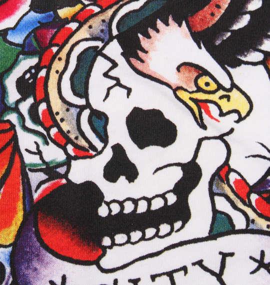 大きいサイズ メンズ Ed Hardy 天竺 プリント 半袖 Tシャツ オフホワイト 1178-9206-1 3L 4L 5L 6L 8L